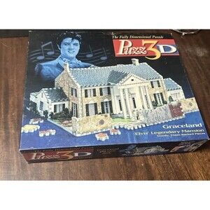 Vintage Elvis The King GRACELAND Mansion 1994 Wrebbit PUZZLE 3D Jigsaw Puzzle